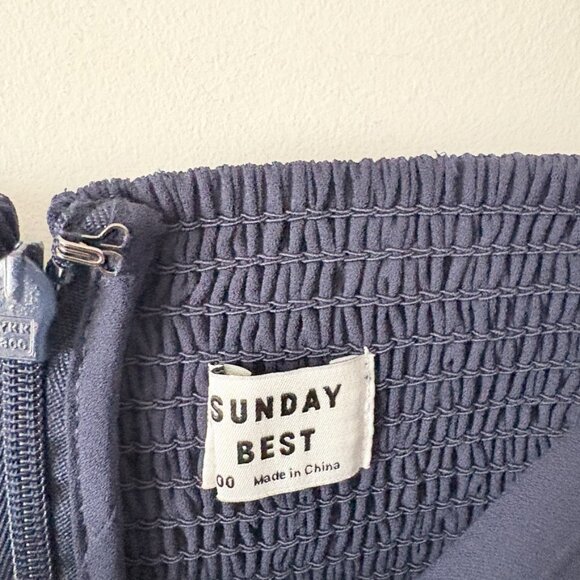 Aritzia Sunday Best Navy Imogen Dress Navy Blue Size 00 - Picture 6 of 8